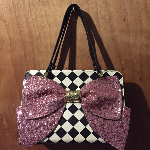betsey johnson checkered purse